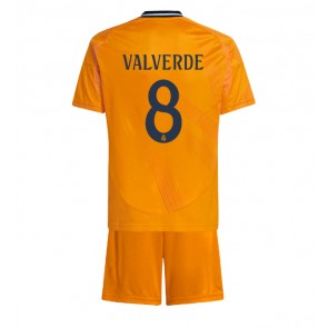 Real Madrid Federico Valverde #8 Gostujuci Dres za Dječji 2024-25 Kratak Rukavima (+ kratke hlače)